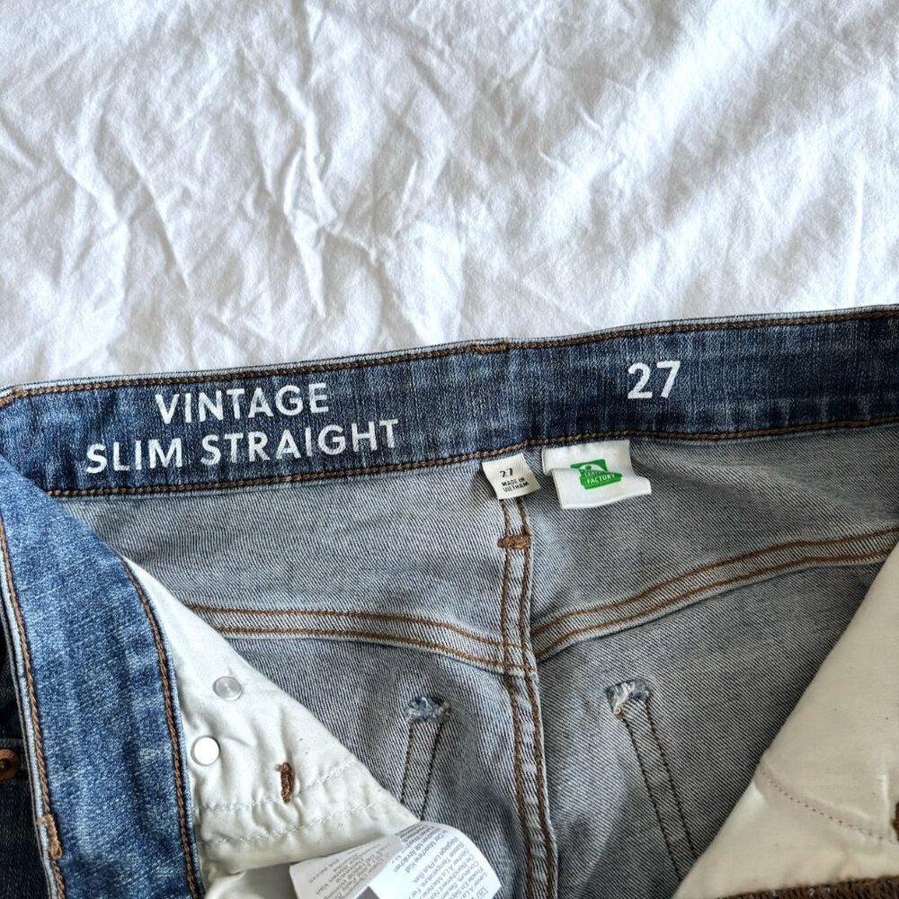 J Crew Curvy Vintage Slim Straight Jean in Medium Light Blue Warm Surf Size 27 - Picture 6 of 11